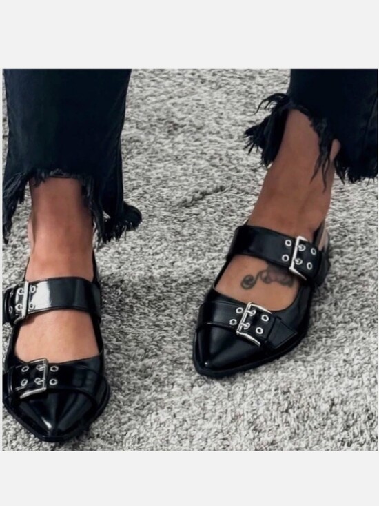 wild fable Shoes - New w/Tags Wild Fable Peyton Vegan Leather Double Buckle Slingback Flats